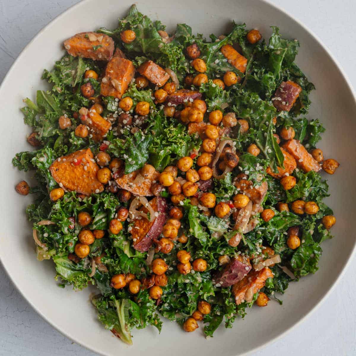 Easy & Healthy Roasted Chickpea Salad with Tahini Dressing